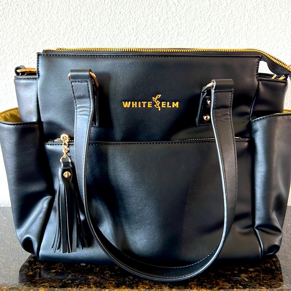 COPY - White Elm Black Vegan Leather Gemini Mini Convertible Backpack